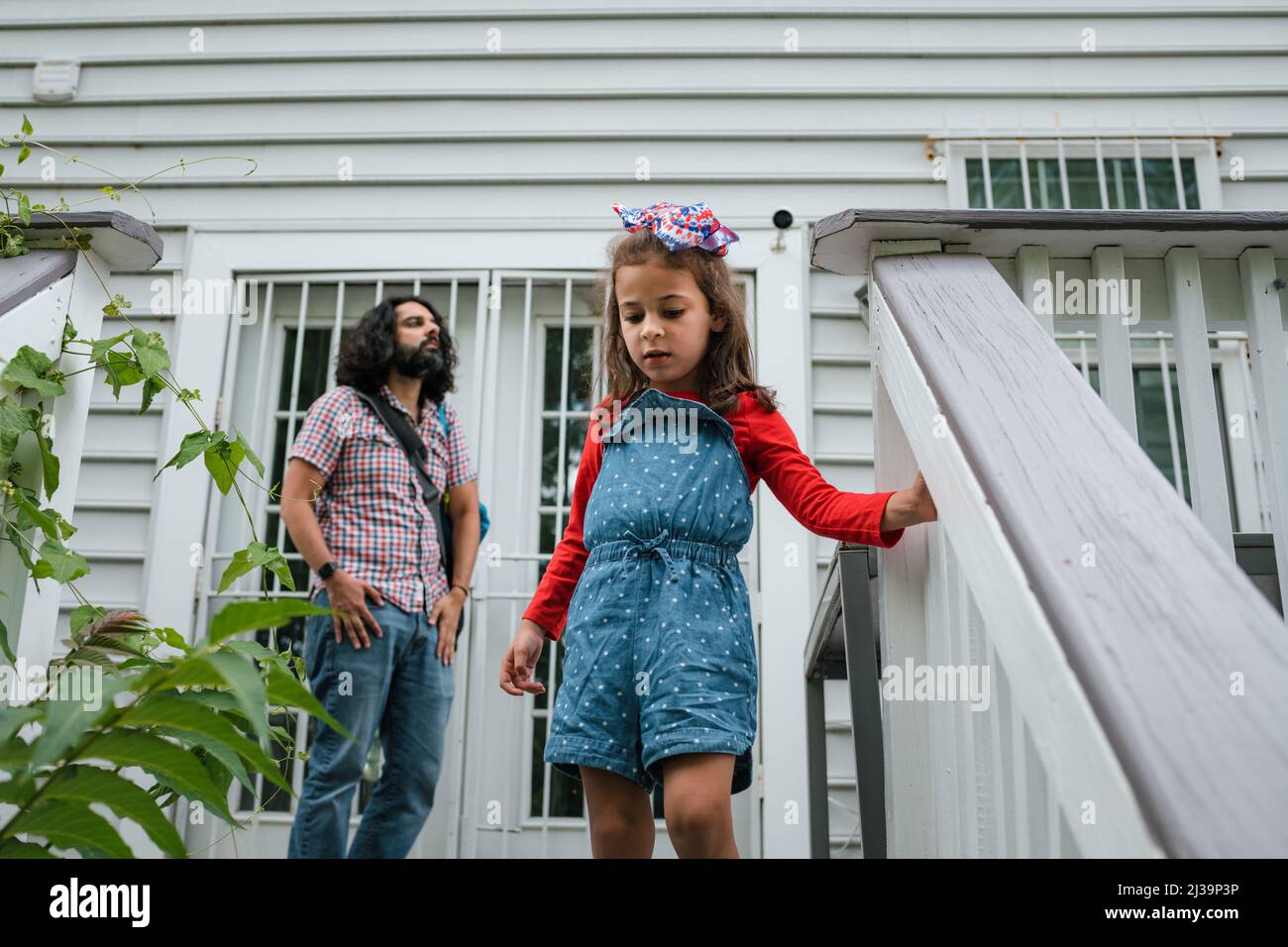 Father and daughter dressed for 4th of july stock photo alamy