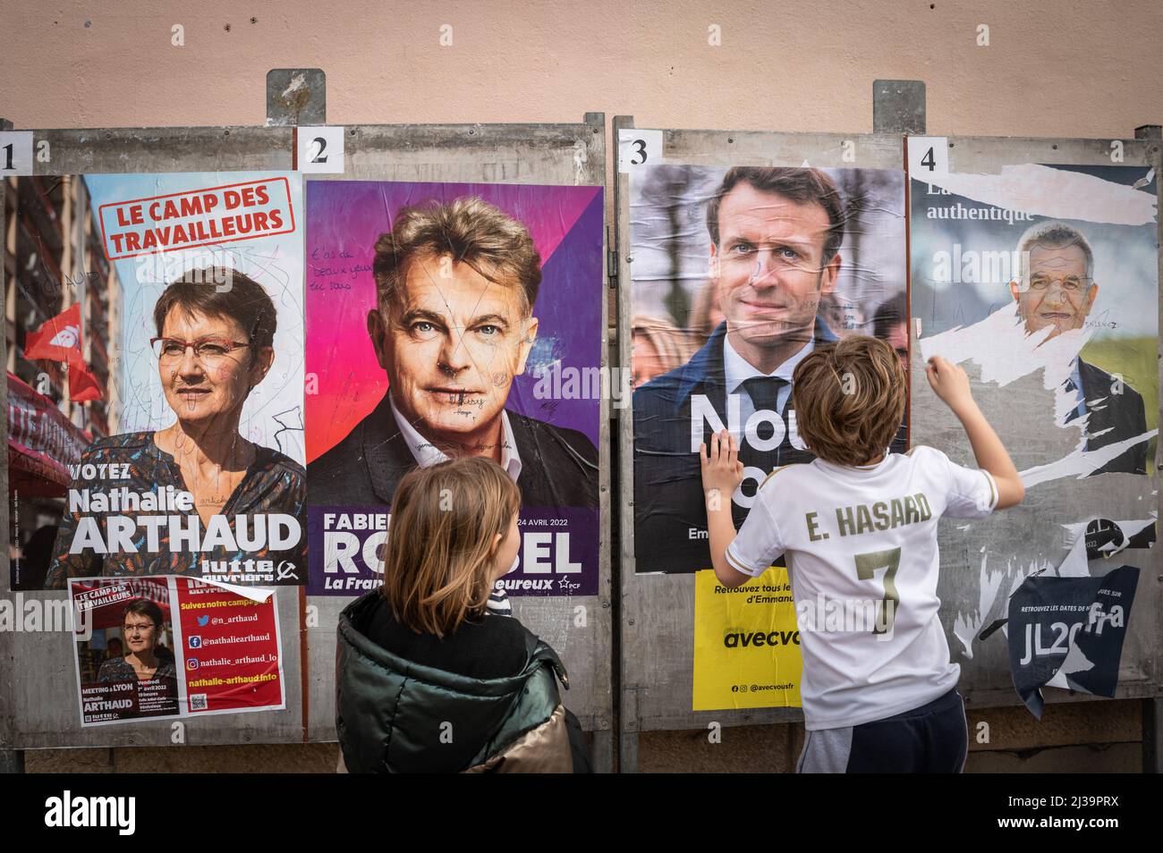 Lyon - Rhone Alpes Auvergne - France - 06 April 2022 - view of the French candidates for the 2022 presidential elections Stock Photo