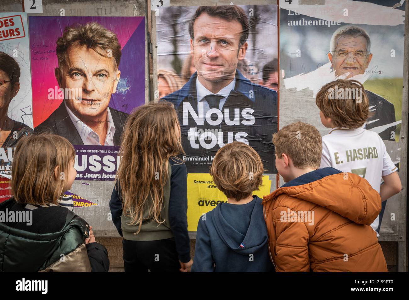Lyon - Rhone Alpes Auvergne - France - 06 April 2022 - view of the French candidates for the 2022 presidential elections Stock Photo