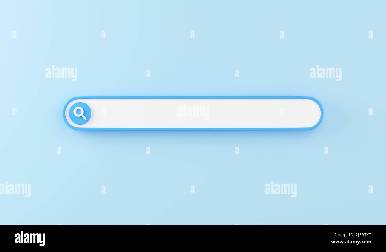 Web search bar 3d render - illustration of white website form for ...