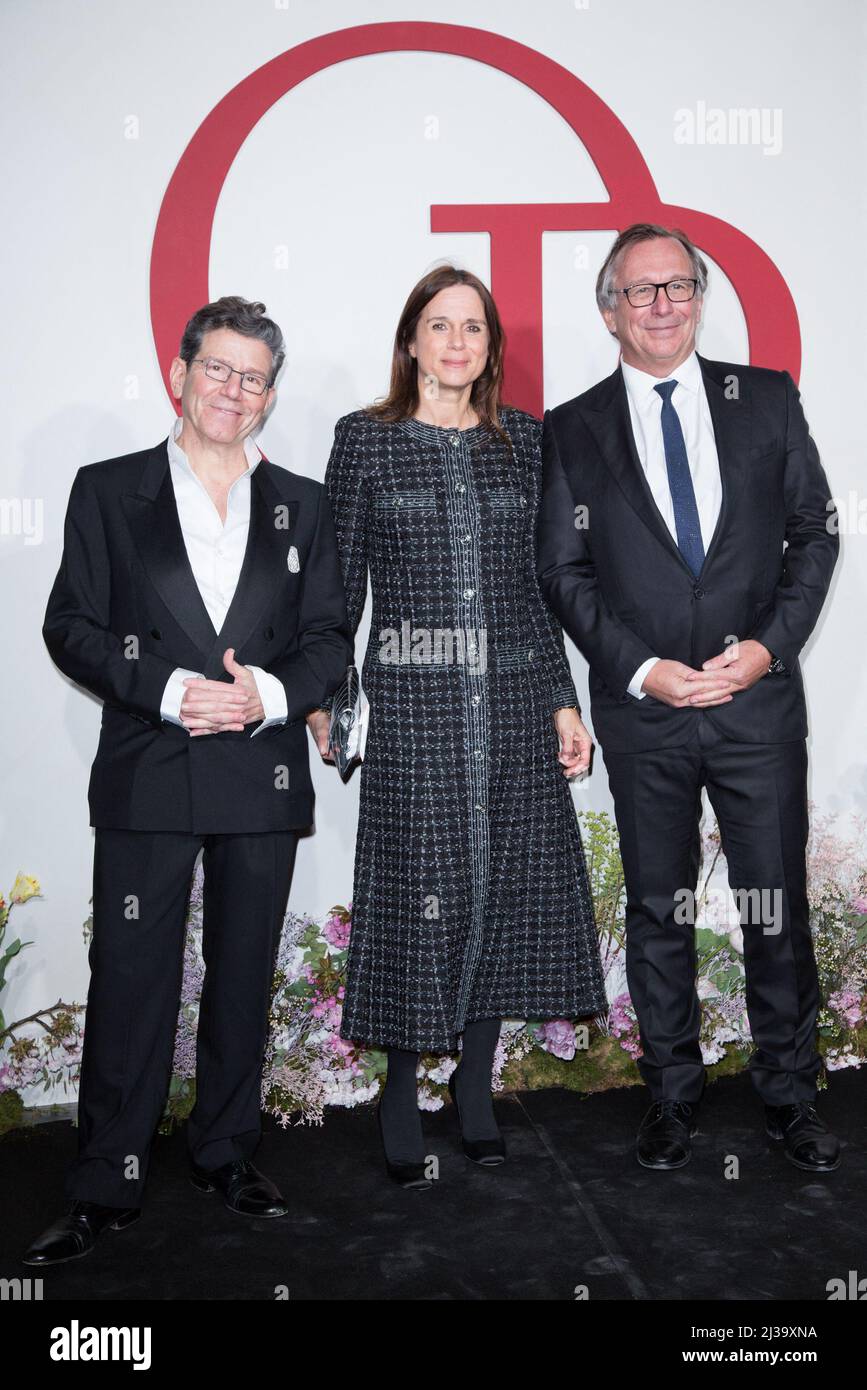 Robert Carsen, Nathalie Troncon and guest attend the Spring Lyrical Gala With American Soprano Renee Fleming At Opera Garnier In Paris on April 06, 2022 in Paris, France. Photo by Nasser Berzane/ABACAPRESS.COM Stock Photo
