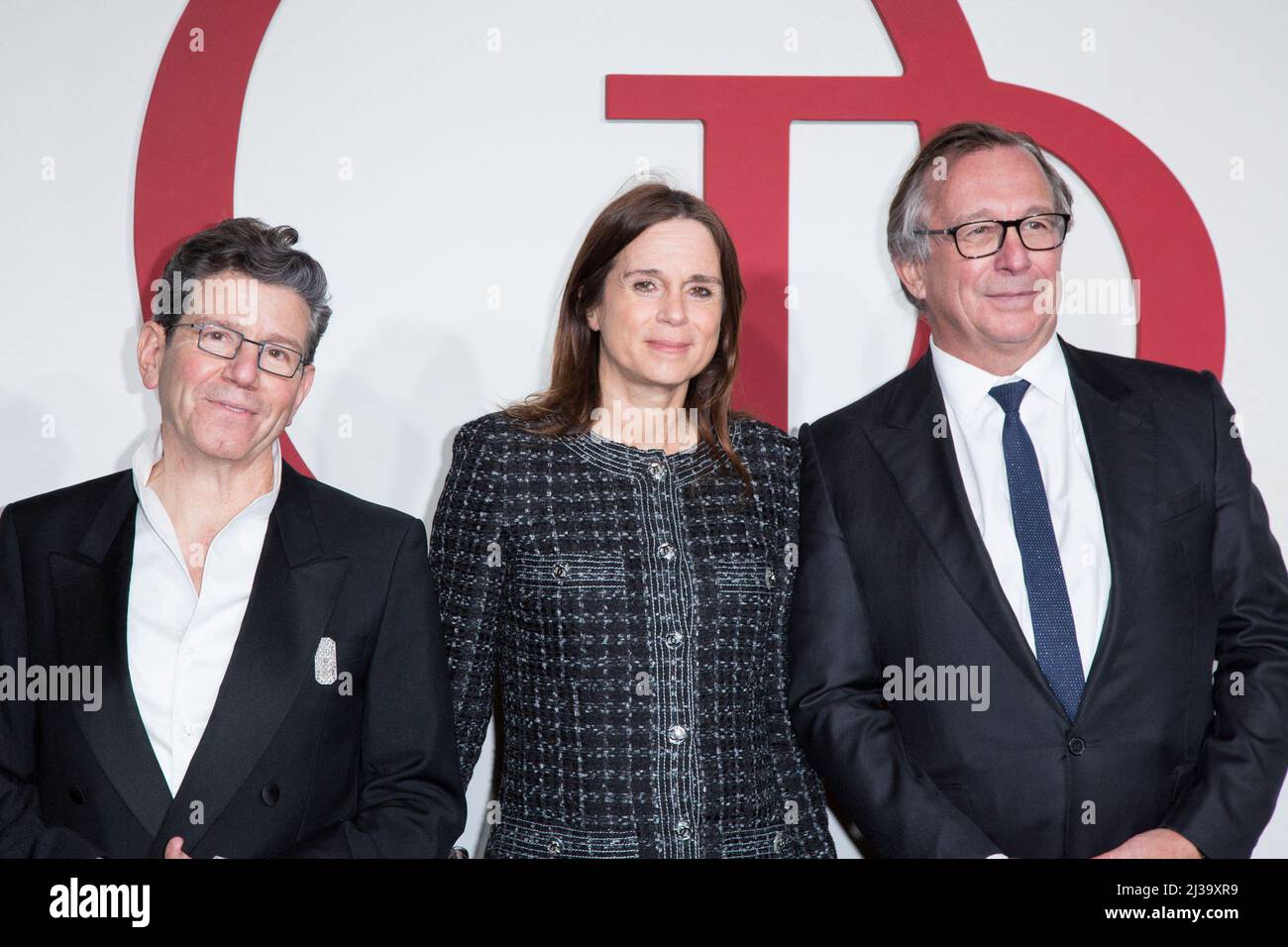 Robert Carsen, Nathalie Troncon and guest attend the Spring Lyrical Gala With American Soprano Renee Fleming At Opera Garnier In Paris on April 06, 2022 in Paris, France. Photo by Nasser Berzane/ABACAPRESS.COM Stock Photo