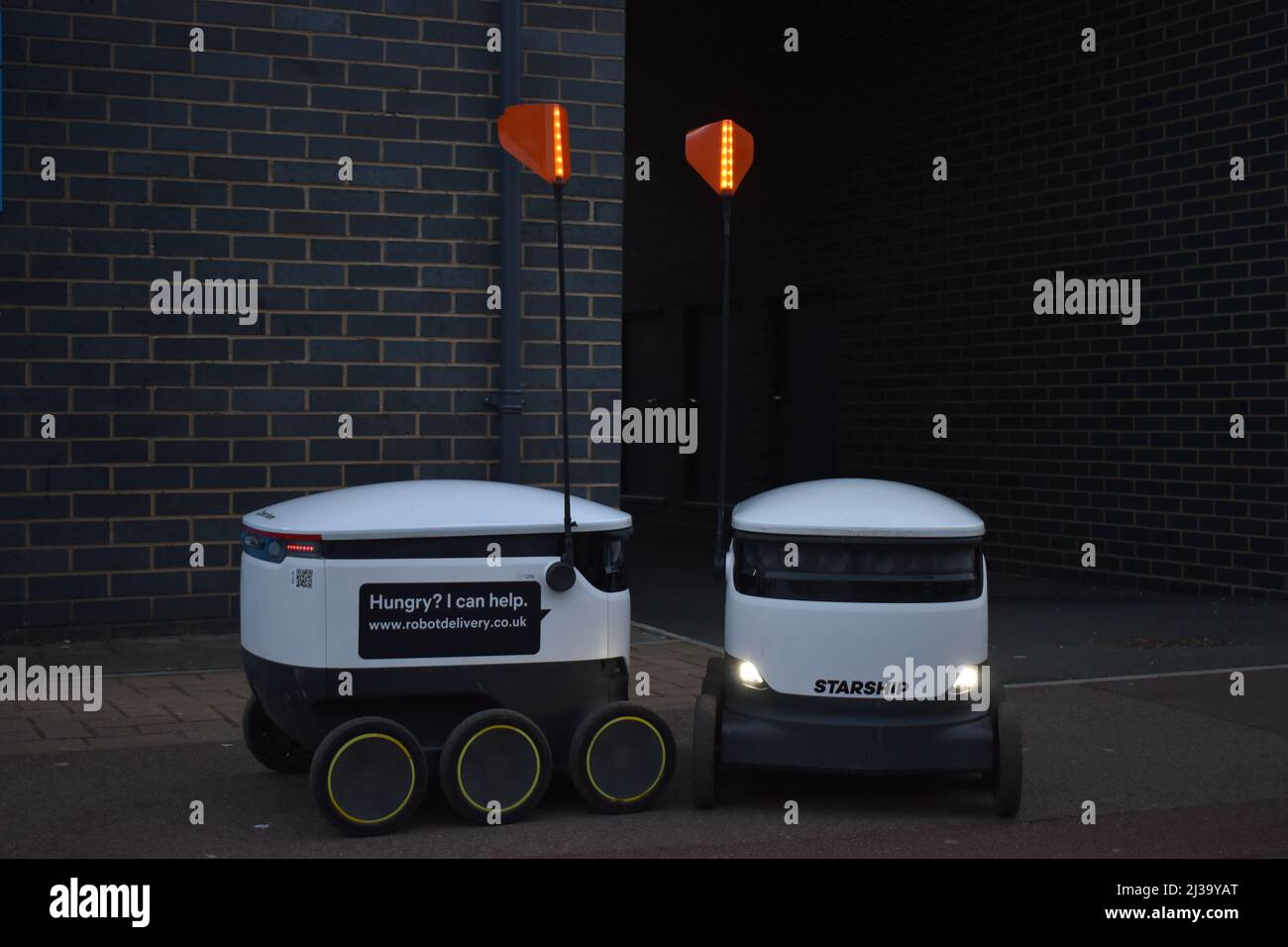 Starship delivery robots in Milton Keynes. Stock Photo
