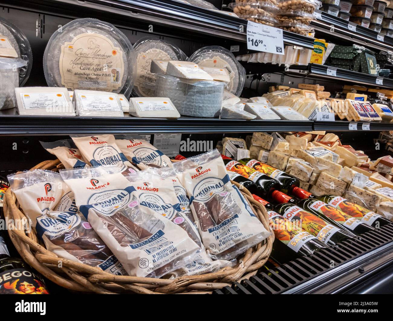 Lynnwood, WA USA circa April 2022 Angled view of a cheese and meat