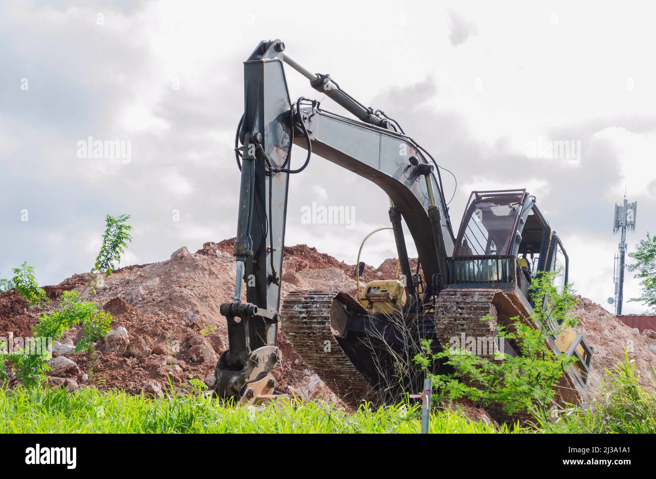 excavator in a quarry Stock Photo Alamy