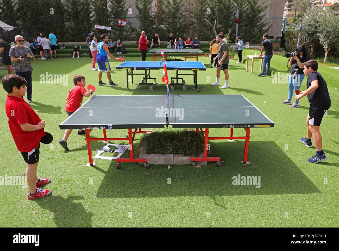 Beirut, Lebanon. 6th Apr, 2022. People take part in the World Table