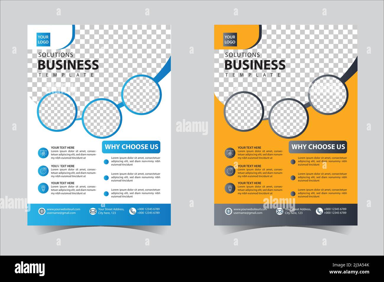 Blue and yellow Cover Designs for Annual Report, Brochures, Flyers ...