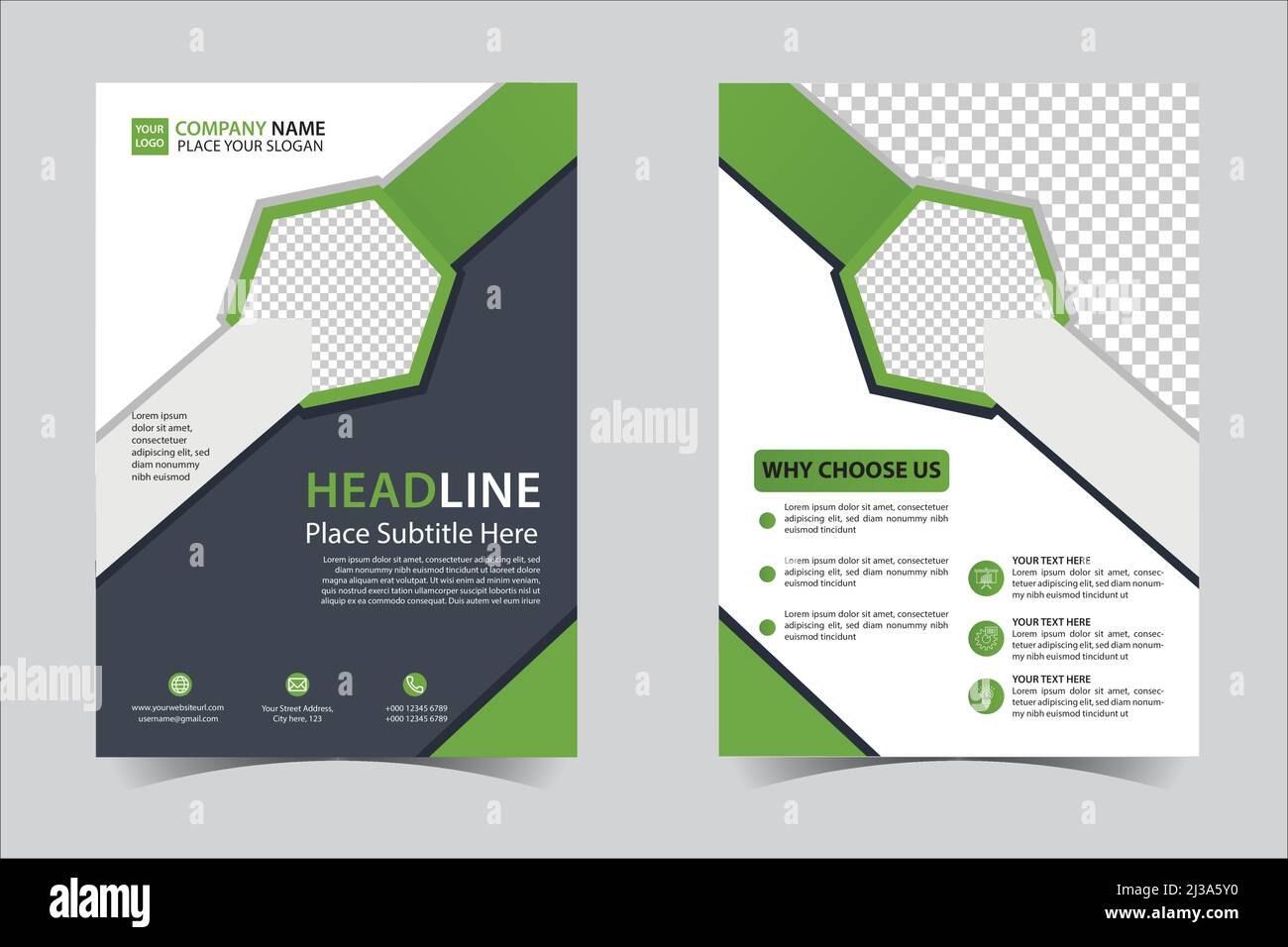 Green color Cover Designs for Annual reports, Presentations, Leaflet