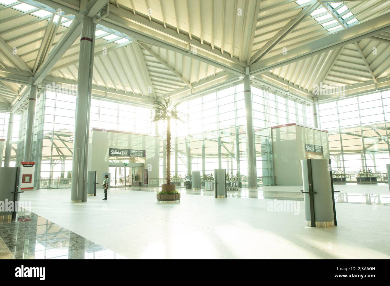 Interior of the Felipe Angeles International Airport. Departures lobby. Stock Photo