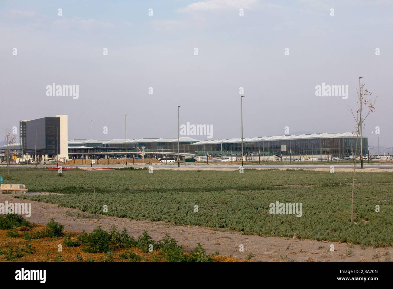 Aspect of the Felipe Angeles International Airport. Exterior of the airport. Stock Photo
