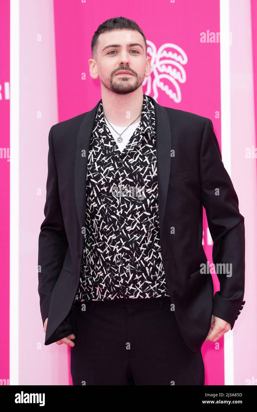 Cannes, France, April 06, 2022, Jordan Rondelli attends the pink carpet  during the 5th Canneseries Festival, on April 06, 2022 in Cannes, France.  Photo by David Niviere/ABACAPRESS.COM Stock Photo - Alamy