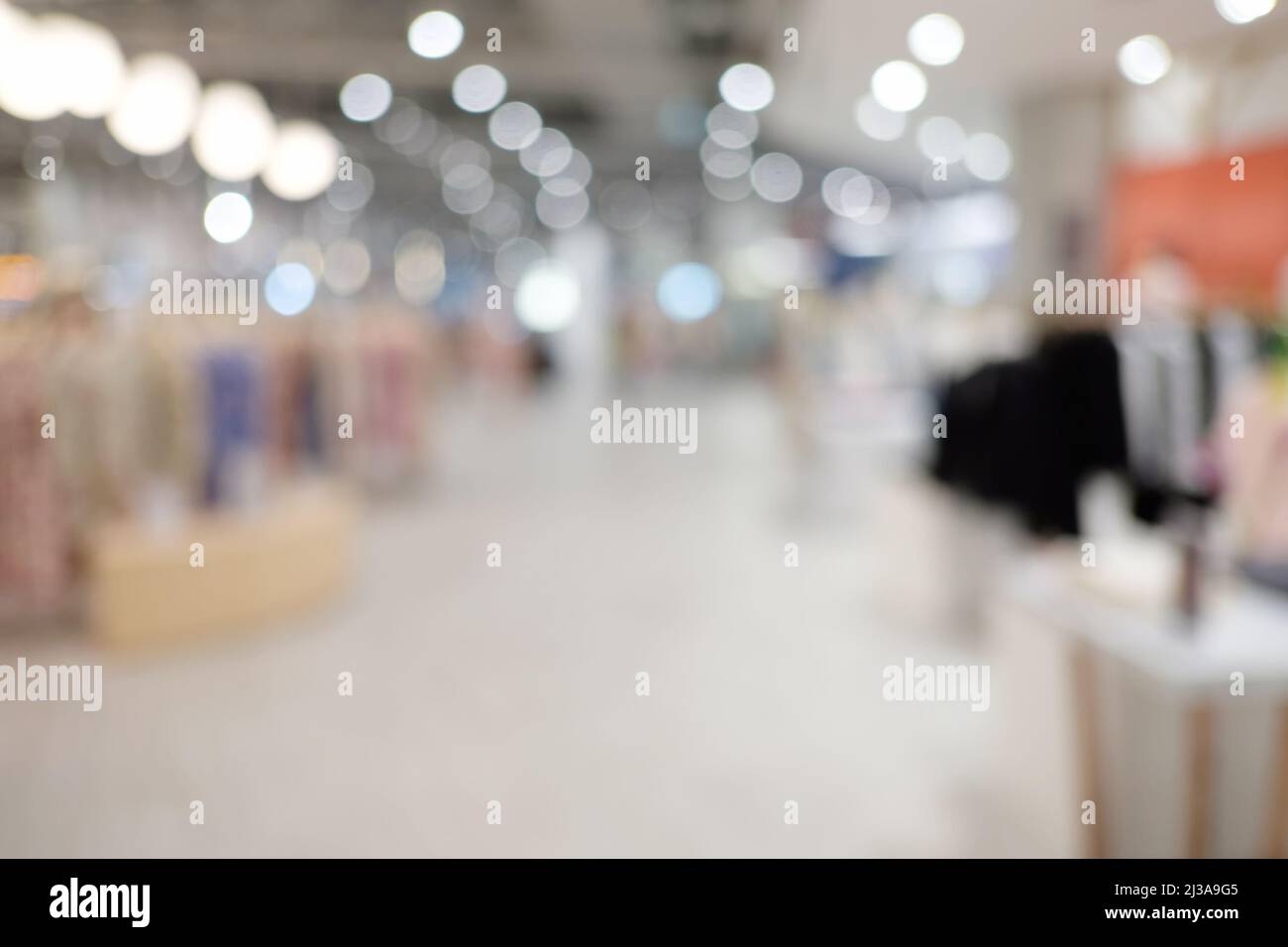 Abstract blur interior background or defocused shopping mall of department store for design in your work backdrop concept. Stock Photo