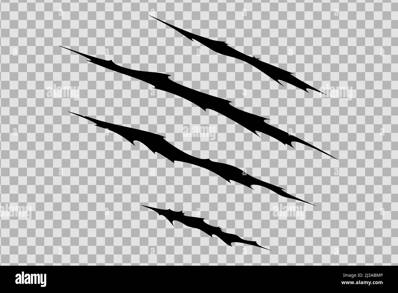 Black claws scratch. Monster, beast bite. Fight scar. (Full Vector) vector  de Stock