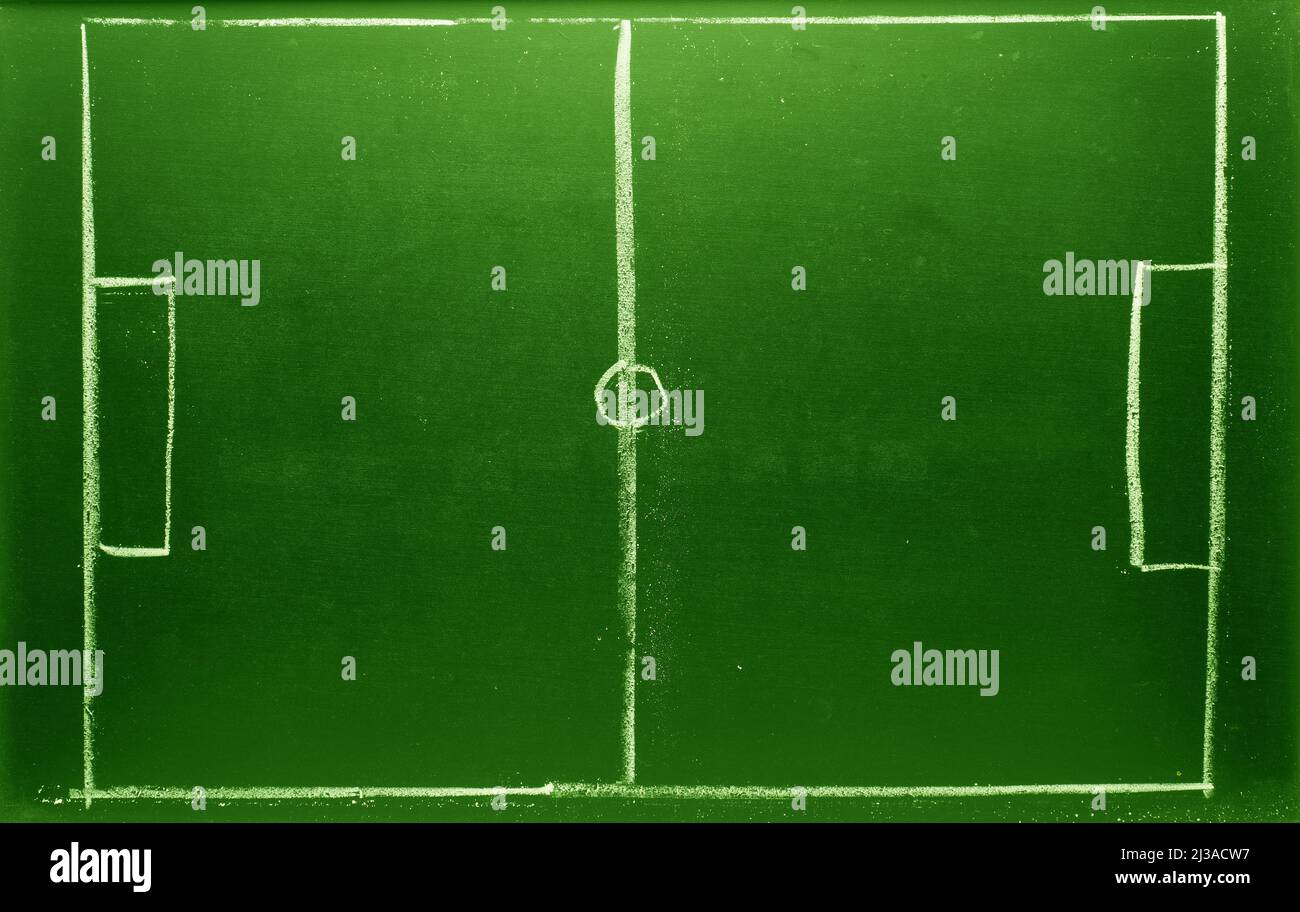 Soccer field on a chalkboard, soccer competition, sports background