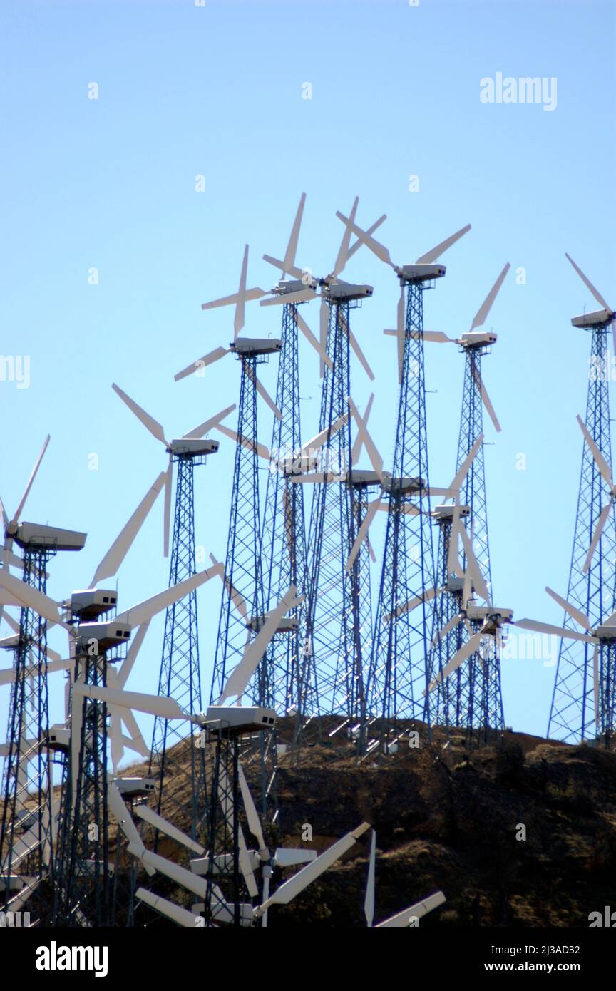 Wind generators in the California Mountains by Tehachapi in the
