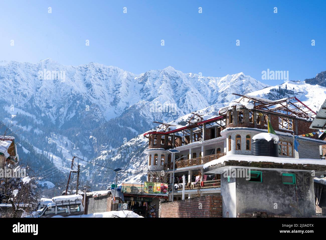 Nehru Kund is a cold water natural spring made up of the Bhrigu Lake water, which is quite famous in Manali. 18-02-2022 himachal, india Stock Photo