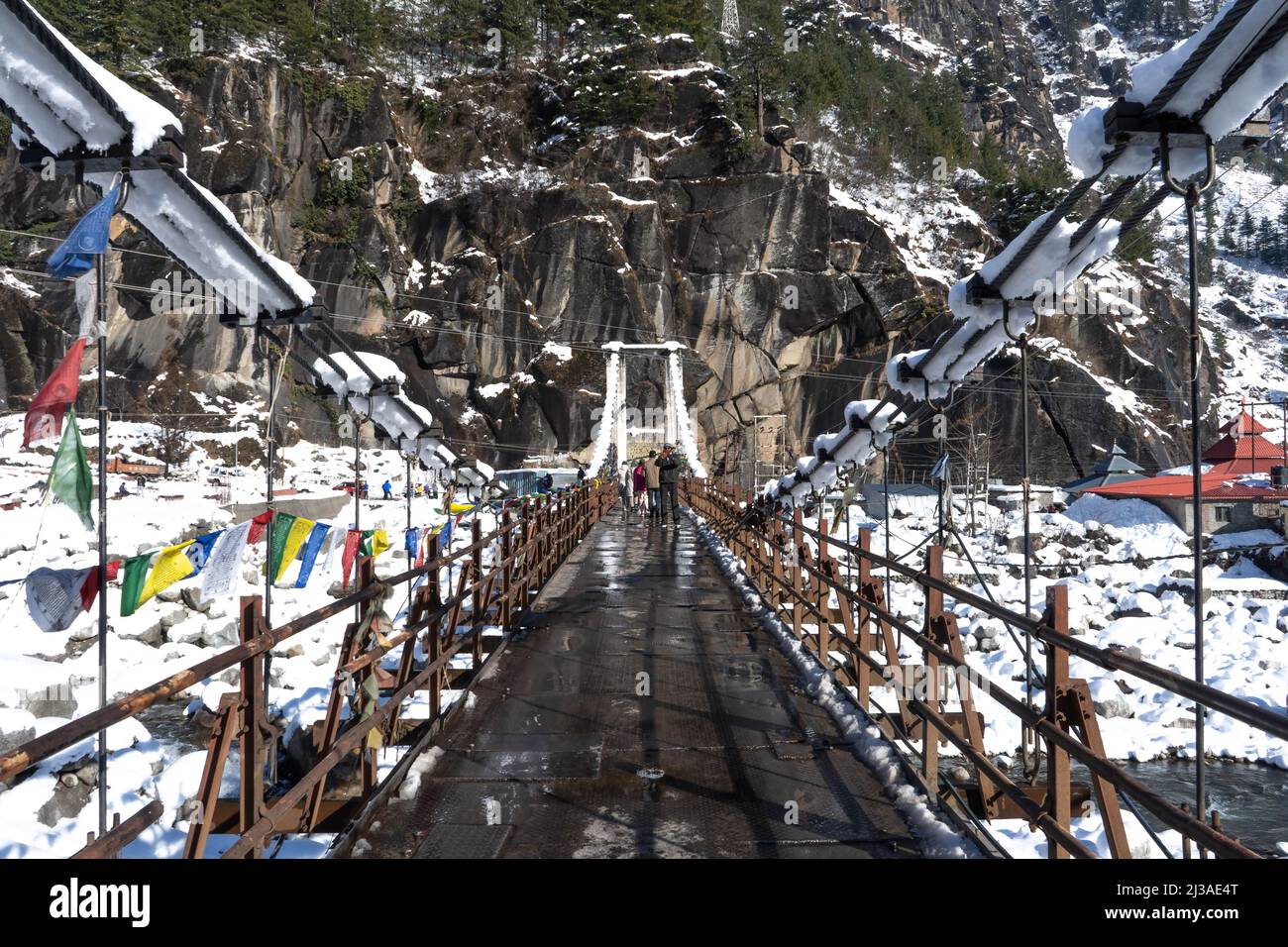 Nehru Kund is a cold water natural spring made up of the Bhrigu Lake water, which is quite famous in Manali. 18-02-2022 himachal, india Stock Photo