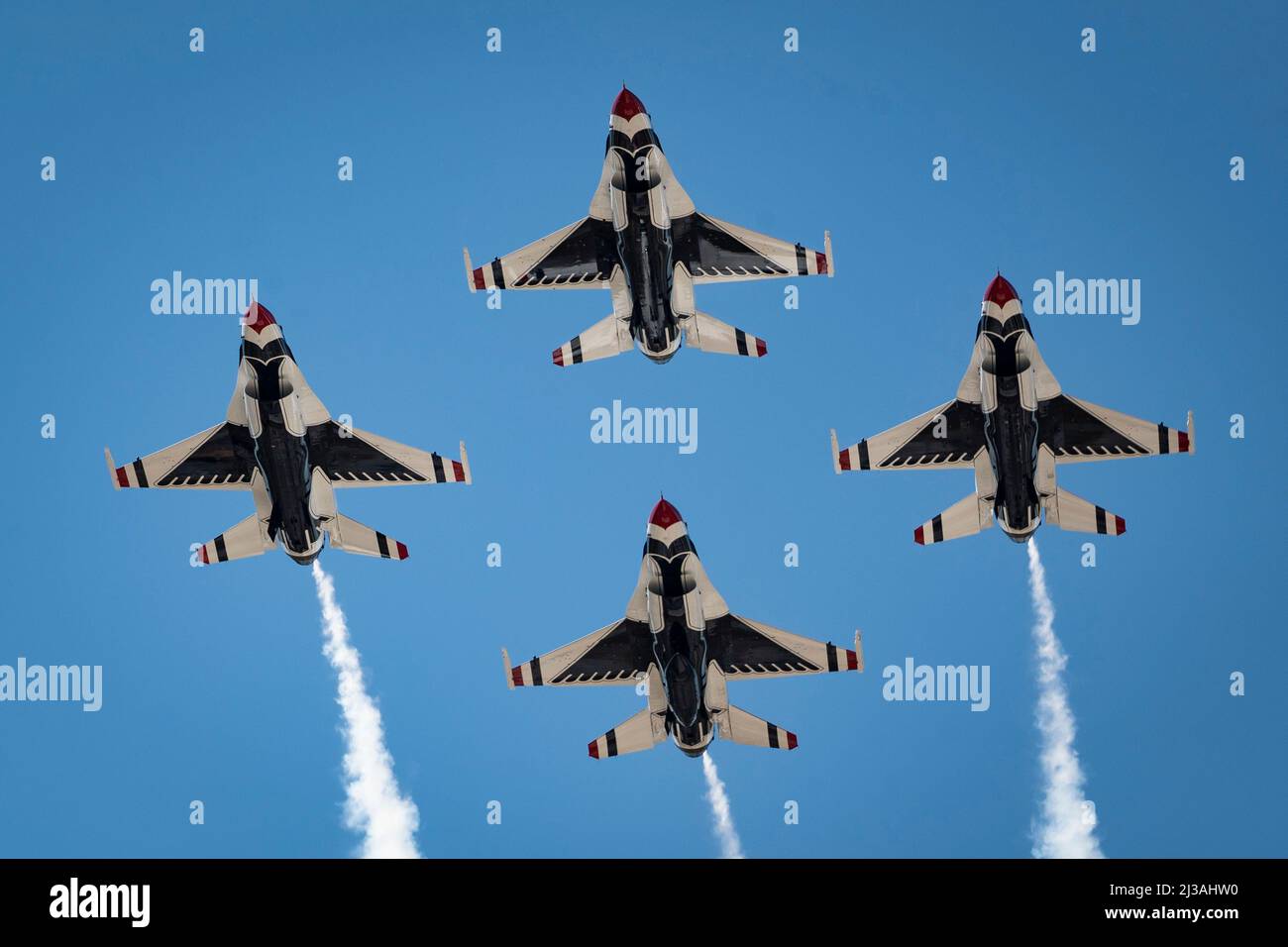 The U.S. Air Force Air Demonstration Squadron "Thunderbirds" perform