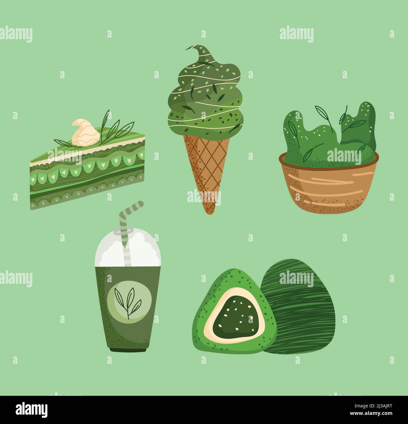 matcha icons concept Stock Vector Image & Art - Alamy