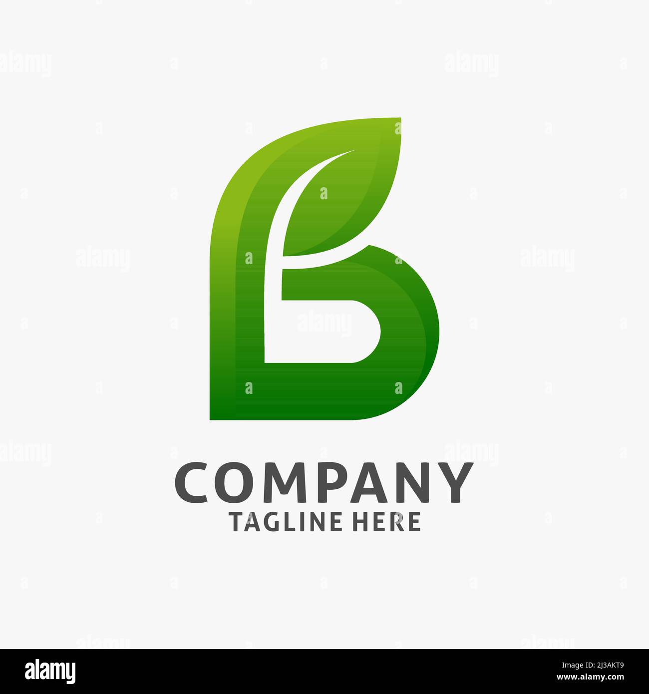 Letter B leaf logo design Stock Vector