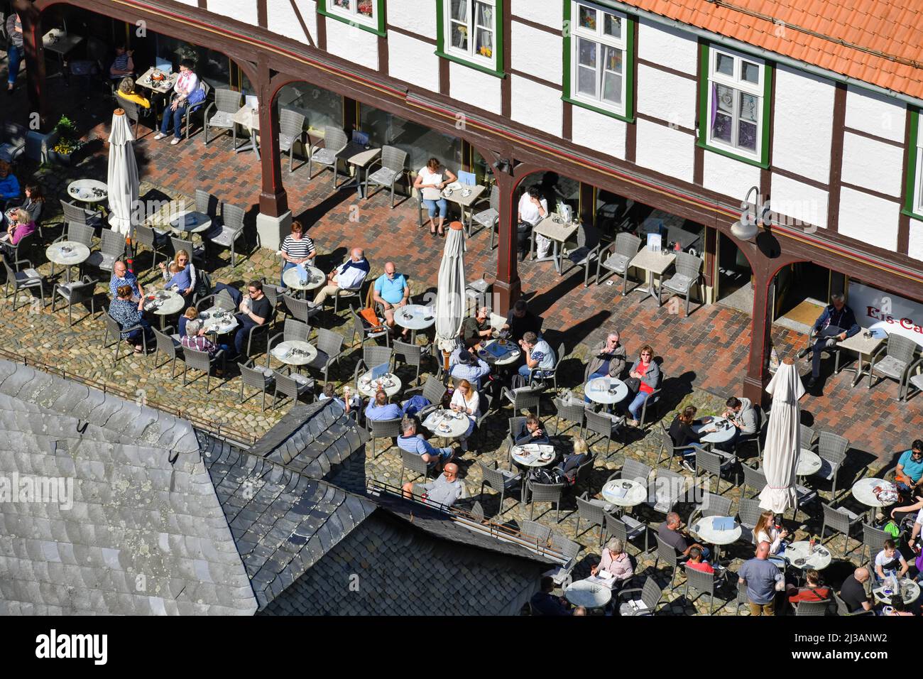 Ice cream parlour, Schuhhof, Goslar, Lower Saxony, Germany Stock Photo