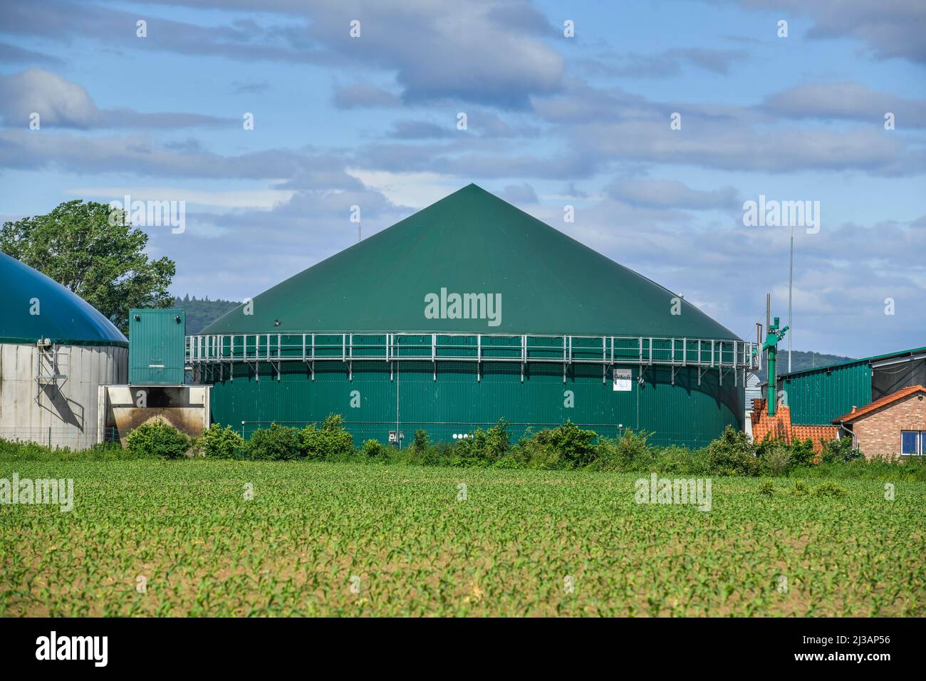 Biogas plant near Springe, Lower Saxony, Germany Stock Photo