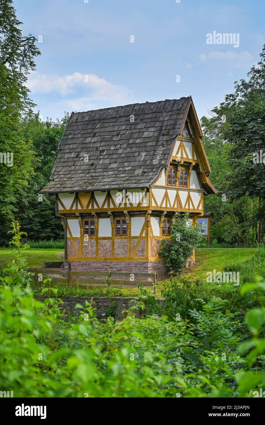 Old gauge house on the Weser, Holzminden, Lower Saxony, Germany Stock Photo