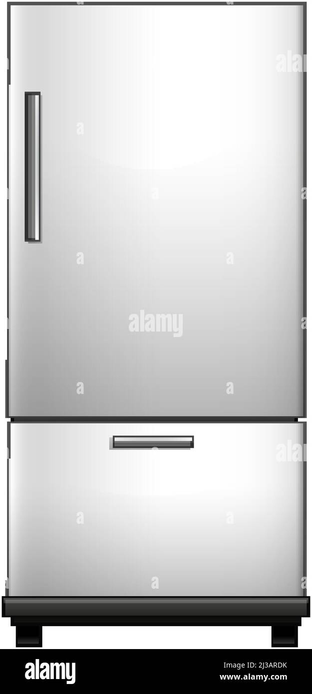 Refridgerator on white background illustration Stock Vector
