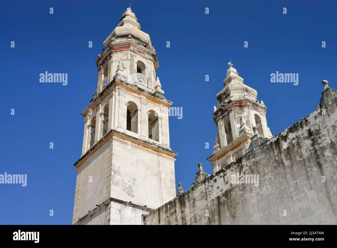 Catedral de Nuestra Senora de la Purisima Concepcion, Plaza de la Independencia, Campeche, Mexico Stock Photo