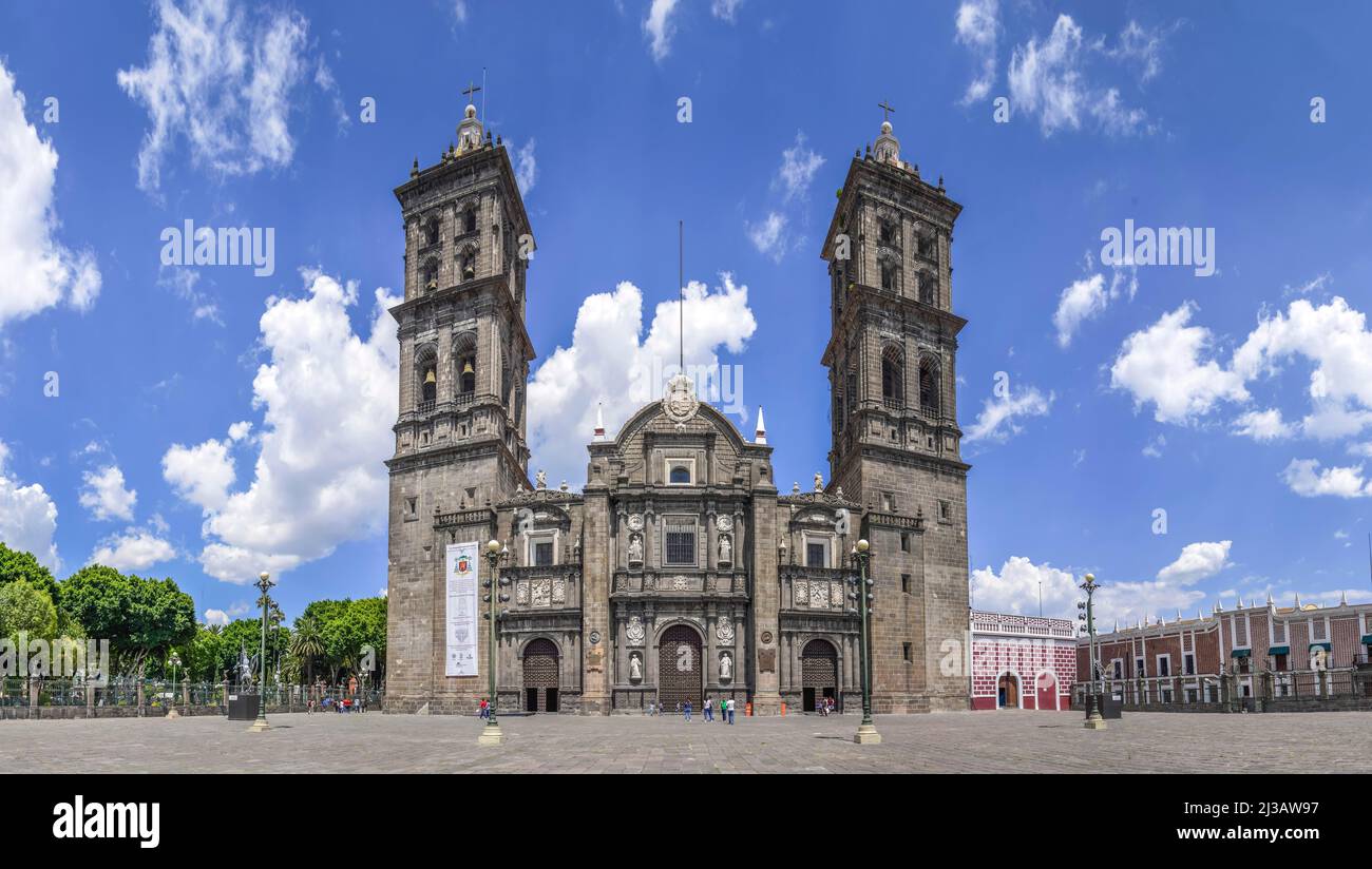 Cathedral, Puebla, Mexico Stock Photo