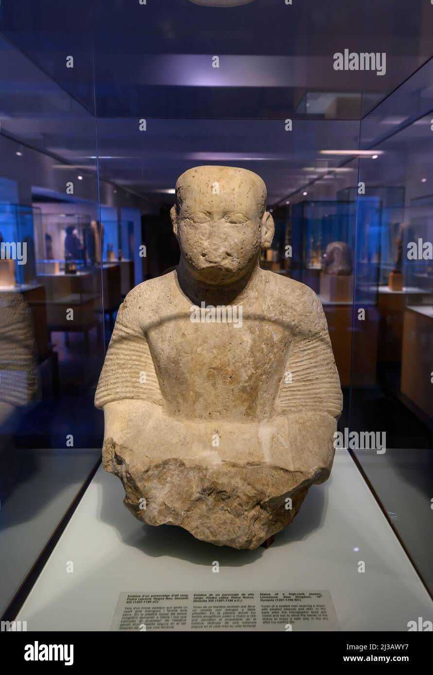 Barcelona, Spain. Artifacts in Museum of Ancient Egypt Culture Stock