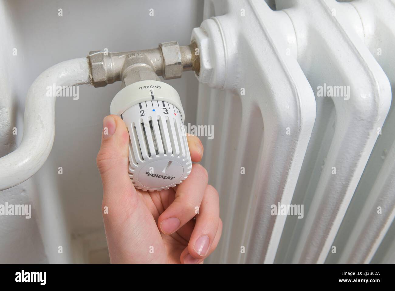 Thermostat, radiator, symbol photo heating costs Stock Photo Alamy