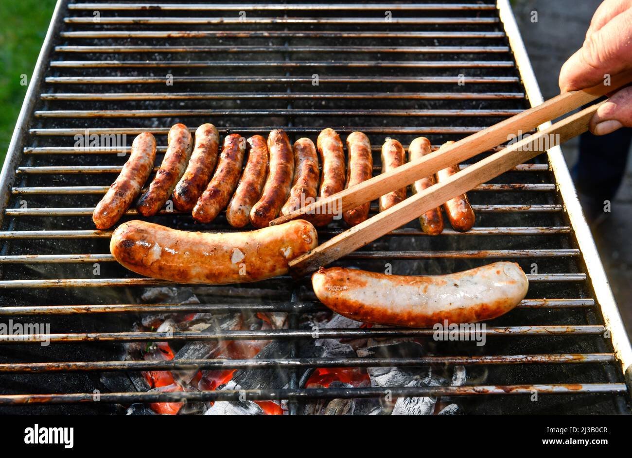Sausages, charcoal grill Stock Photo Alamy