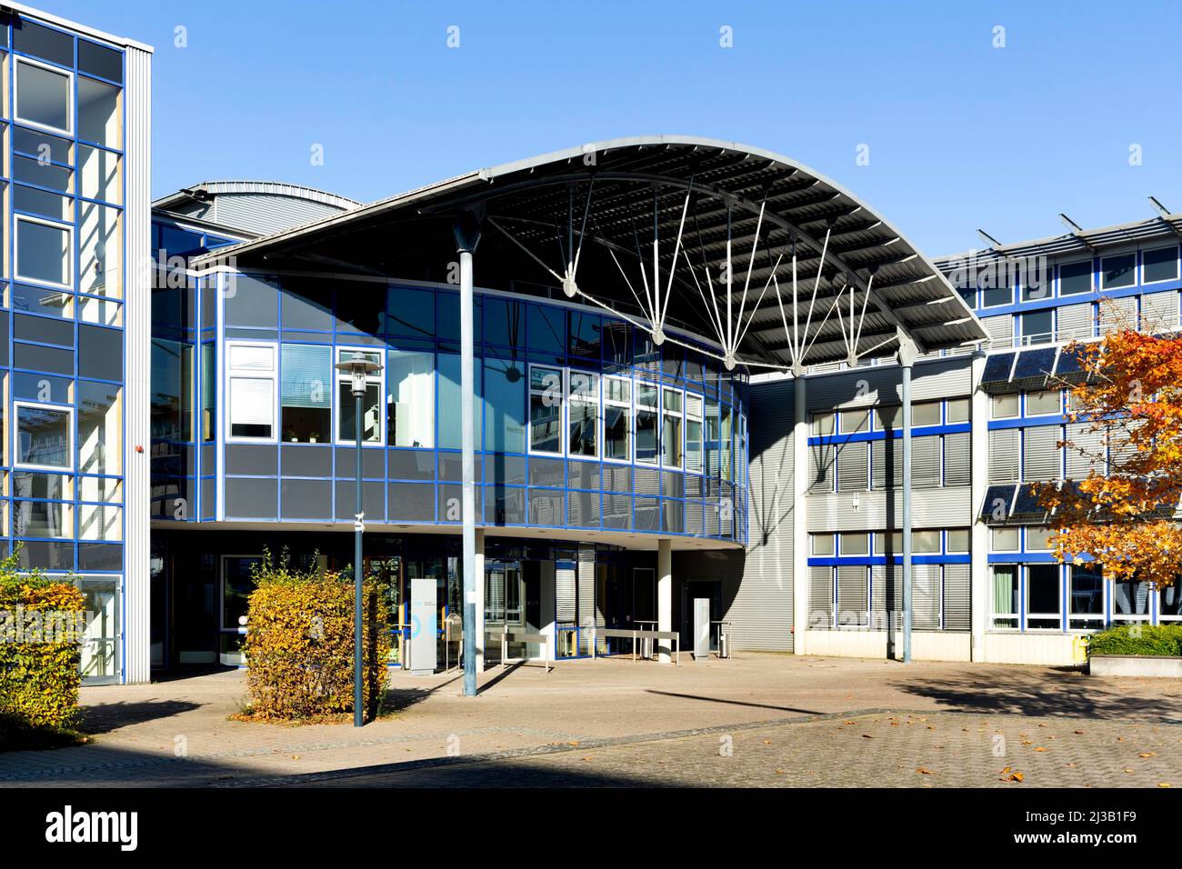 Sankt Augustin Campus of Bonn-Rhein-Sieg University of Applied Sciences, main building with library and canteen, Sankt Augustin, Rhineland, North Stock Photo