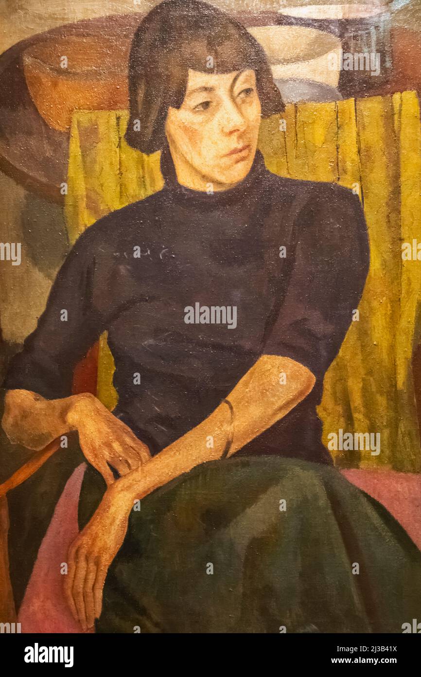 England, London, Somerset House, The Courtauld Gallery, Portrait of Nina Hamnett by Roger Fry dated 1917 Stock Photo