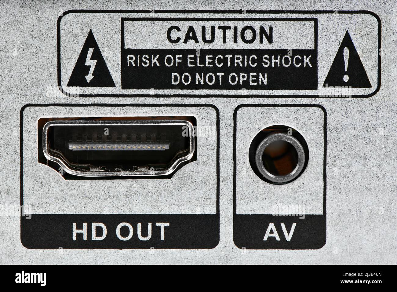 Close-up of color HDMI adaptor port or interface. High resolution photo. Full depth of field. Stock Photo