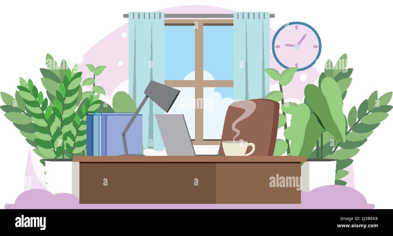 Workroom interior concept in flat design illustration Stock Vector ...