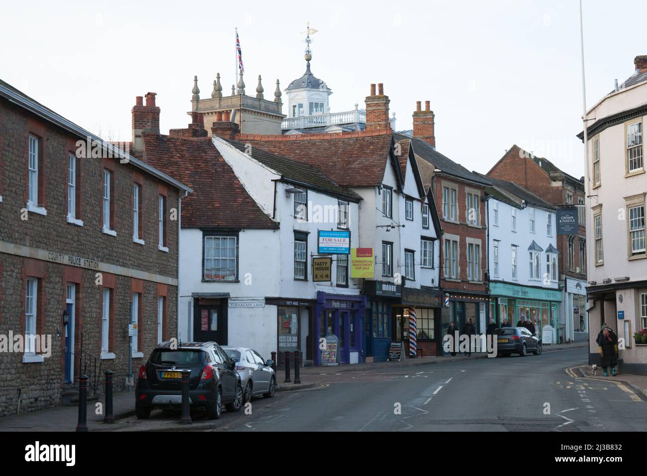 Shops in Abingdon Town Centre in Oxfordshire, UK Stock Photo