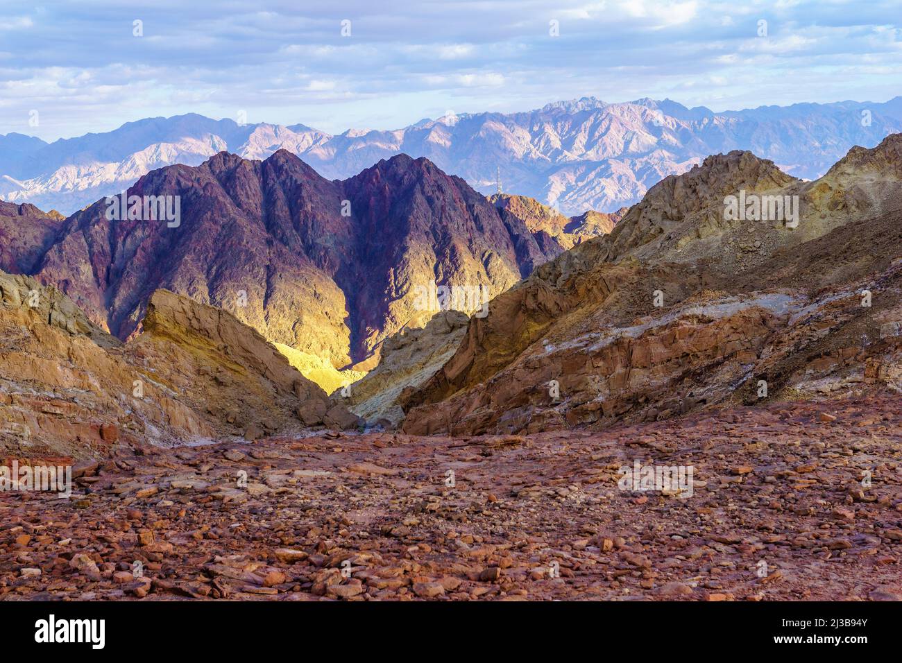 Winter view in the Massive Eilat Nature Reserve (Gishron Valley), southern Israel Stock Photo