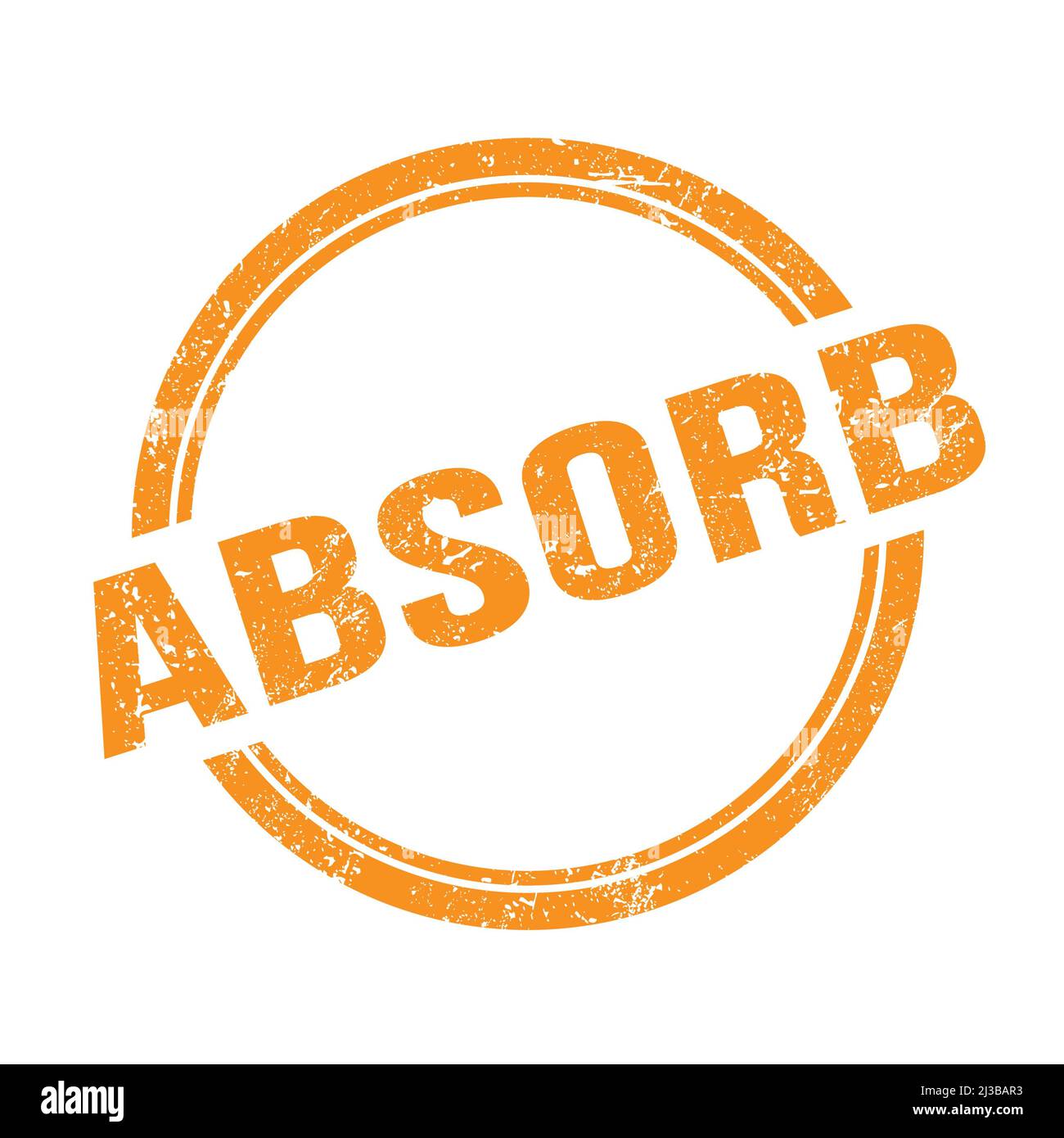 ABSORB text written on orange grungy vintage round stamp Stock Photo ...