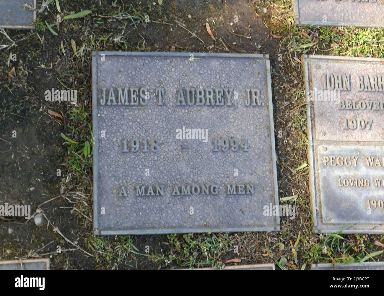 Los Angeles, California, USA 5th April 2022 A general view of atmosphere of Producer/executive James T. Aubrey Jr.'s Grave at Pierce Brothers Westwood Village Memorial Park on April 5, 2022 in Los Angeles, California, USA. Photo by Barry King/Alamy Stock Photo Stock Photo
