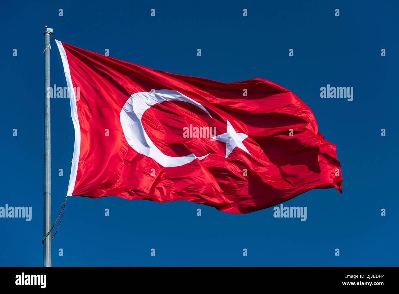 Flag Of Turkey National Flag Consisting Of A Red Field background 