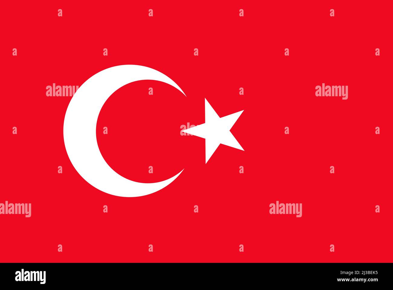 State flag of Turkey. Official Turkish flag icon. Vector illustration Stock Vector