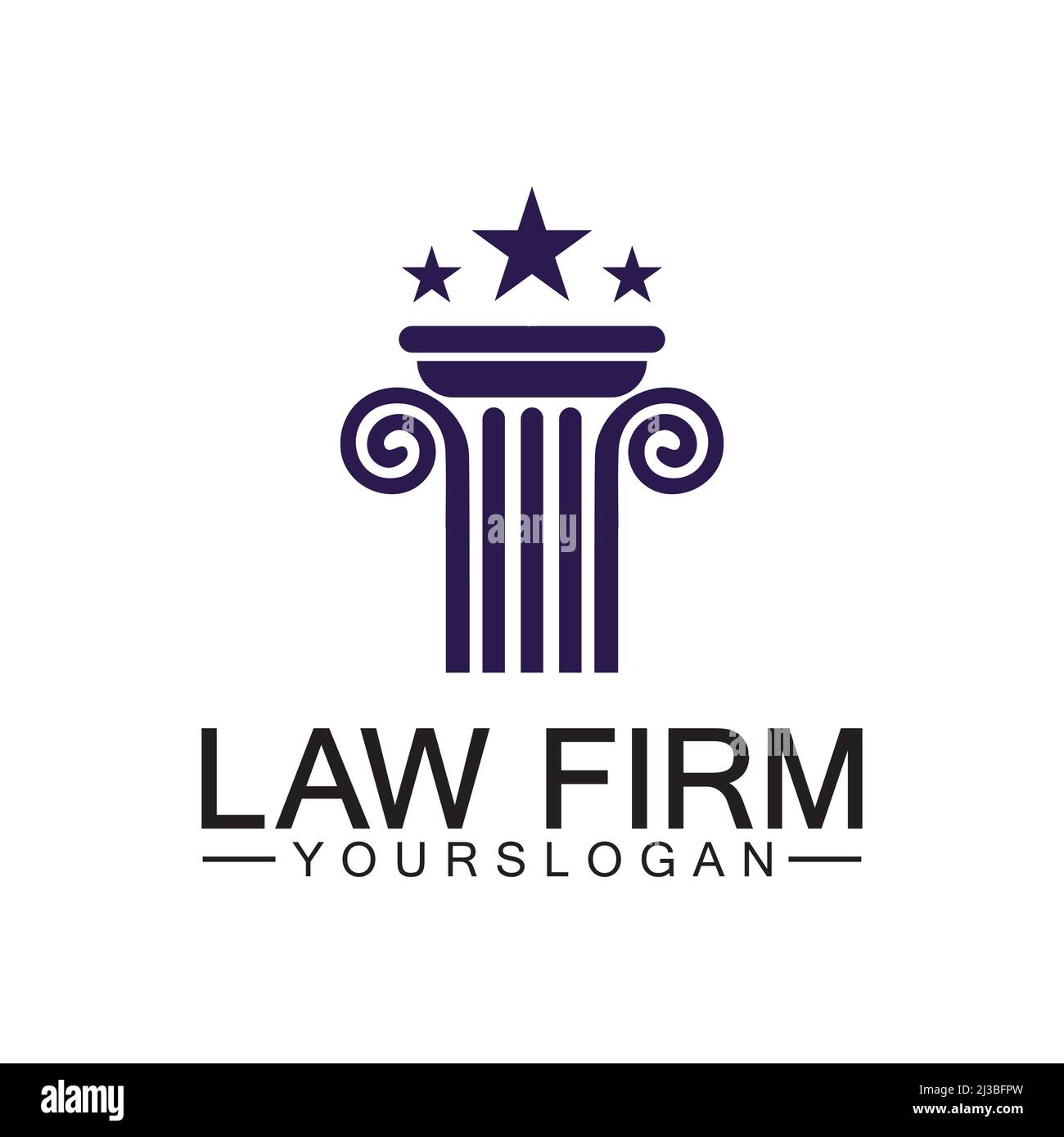 Law Firm Pillar Logo Template-Vector Stock Vector