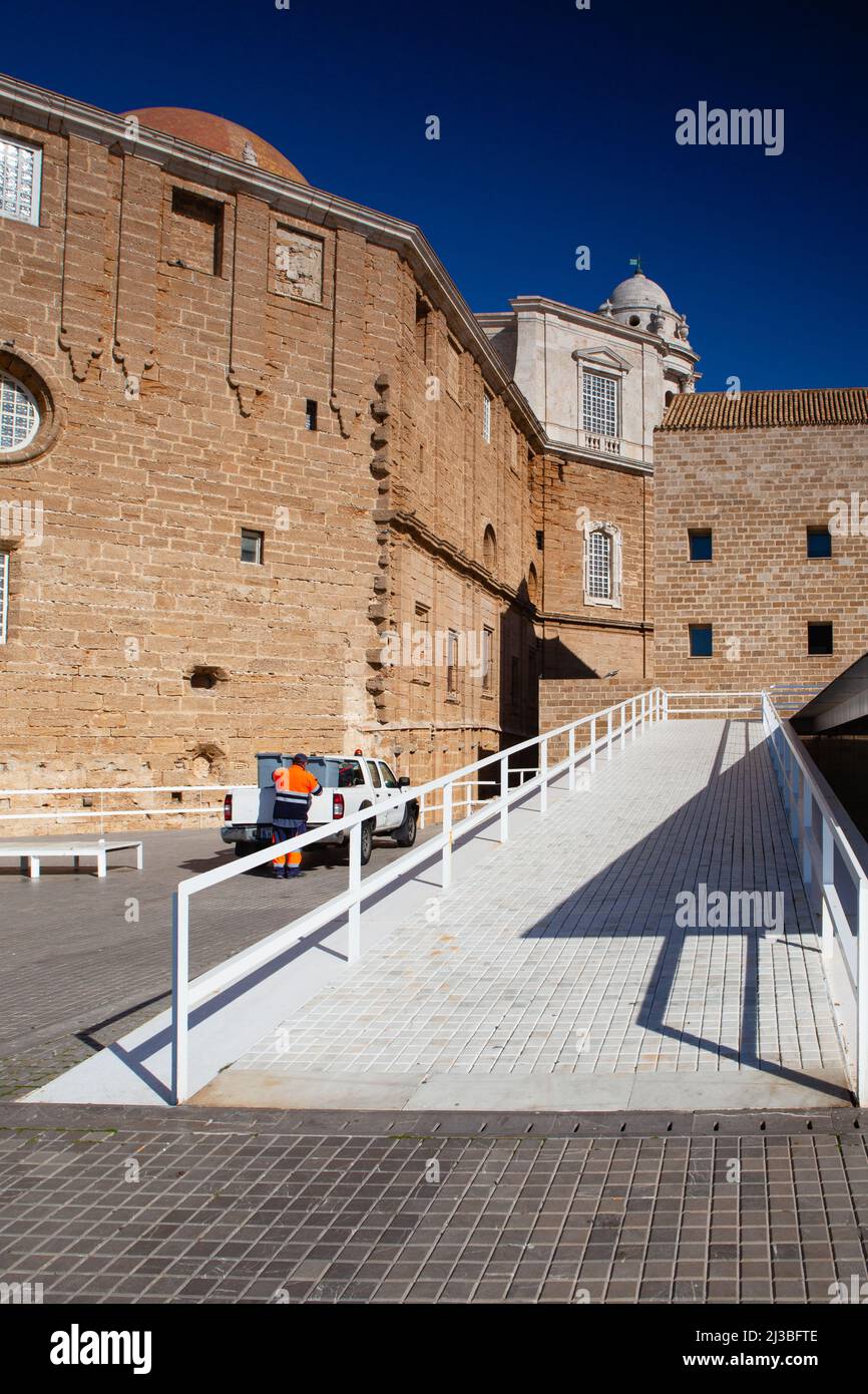Cadiz, Spain - February 6,2022: Museo Catedralicio in Cadiz, Andalicia, Spain. Situated opposite Cádizs cathedral and next to the remains of the city’ Stock Photo