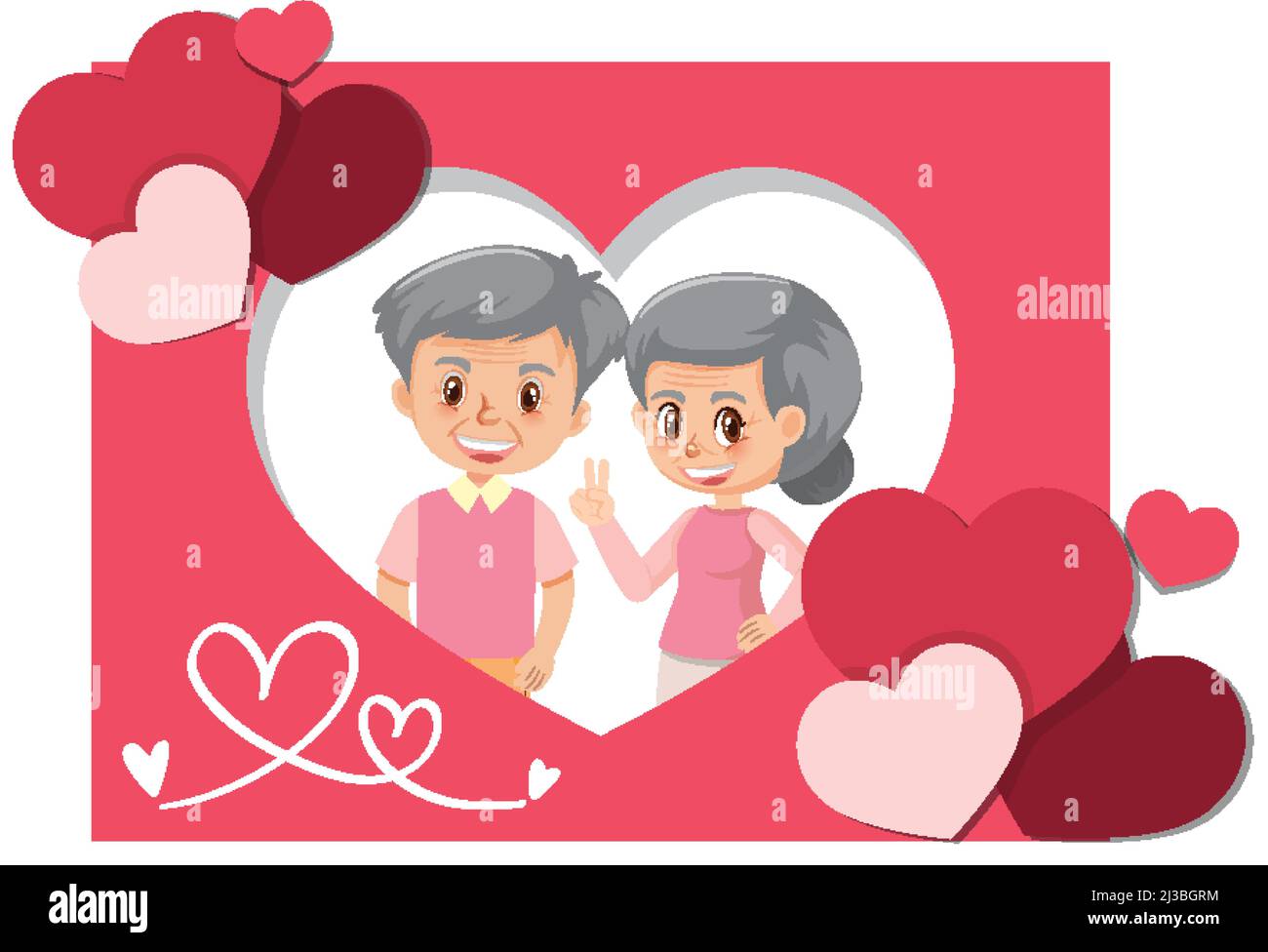 Old couple in love postcard illustration Stock Vector Image & Art - Alamy