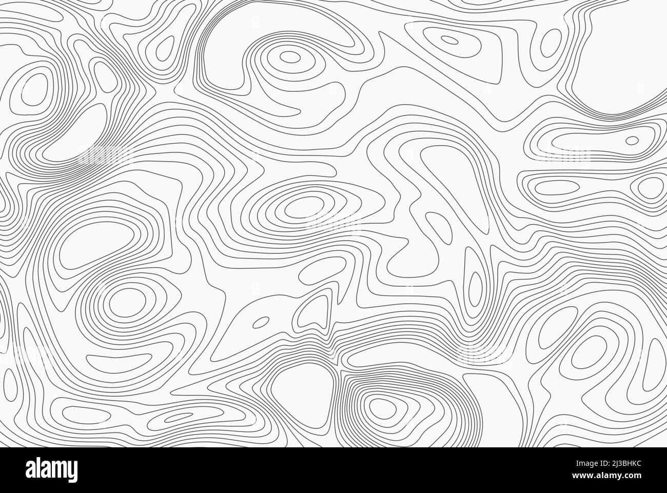 Abstract topographic contour line in black and white. Wavy abstract ...