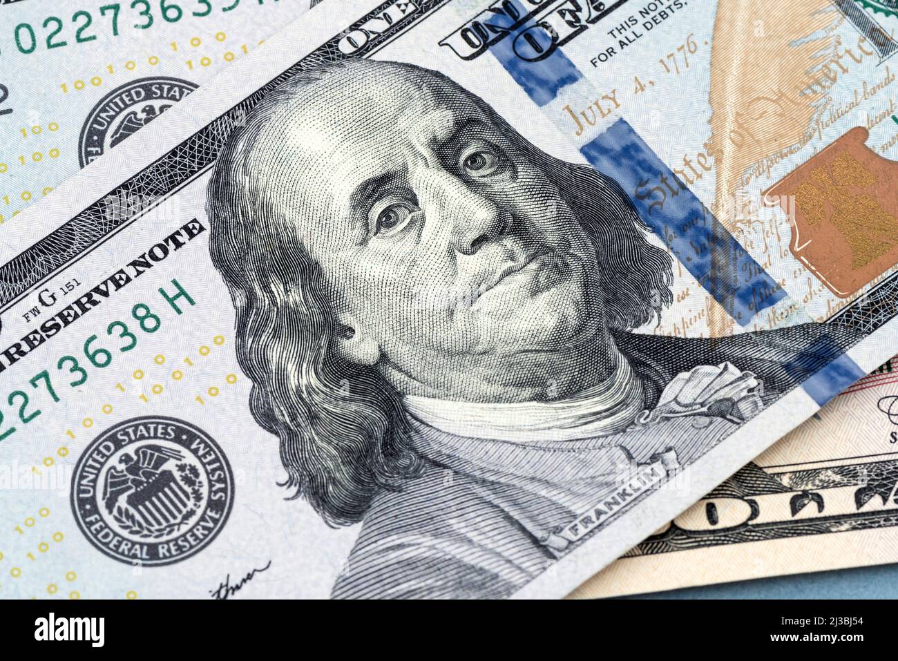 Close up of new hundred dollar bill Stock Photo Alamy