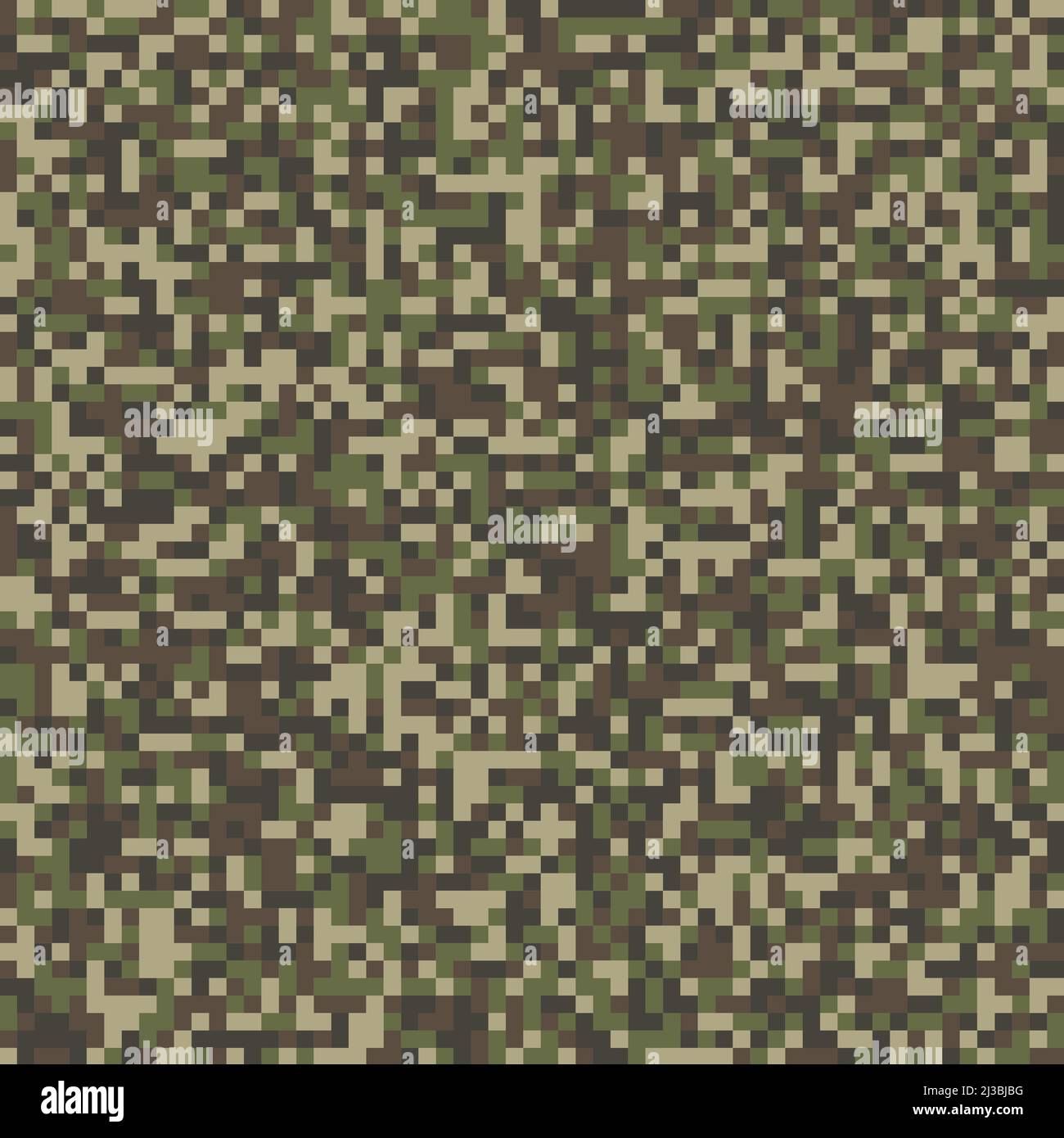Pixel mosaic in the colors of green camouflage. Seamless pattern for ...