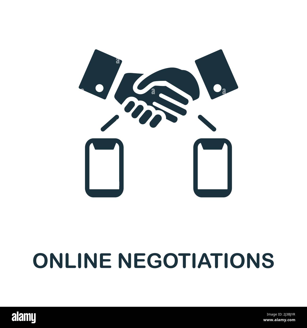 Online Negotiations icon. Monochrome simple Online Negotiations icon